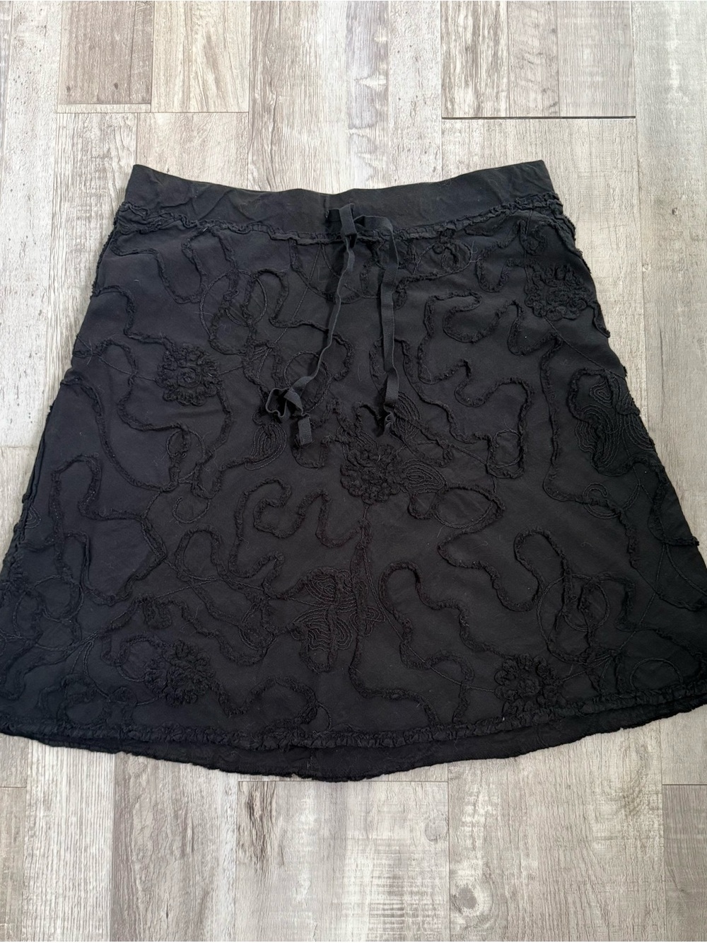 Max Studio Black Embroidered Mini Skirt